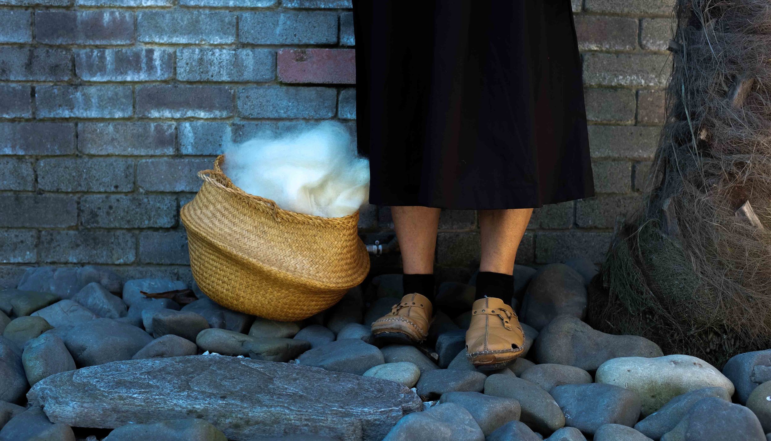 Raw slaughter free wool ready to be spun in the luca broccolini studio.jpg