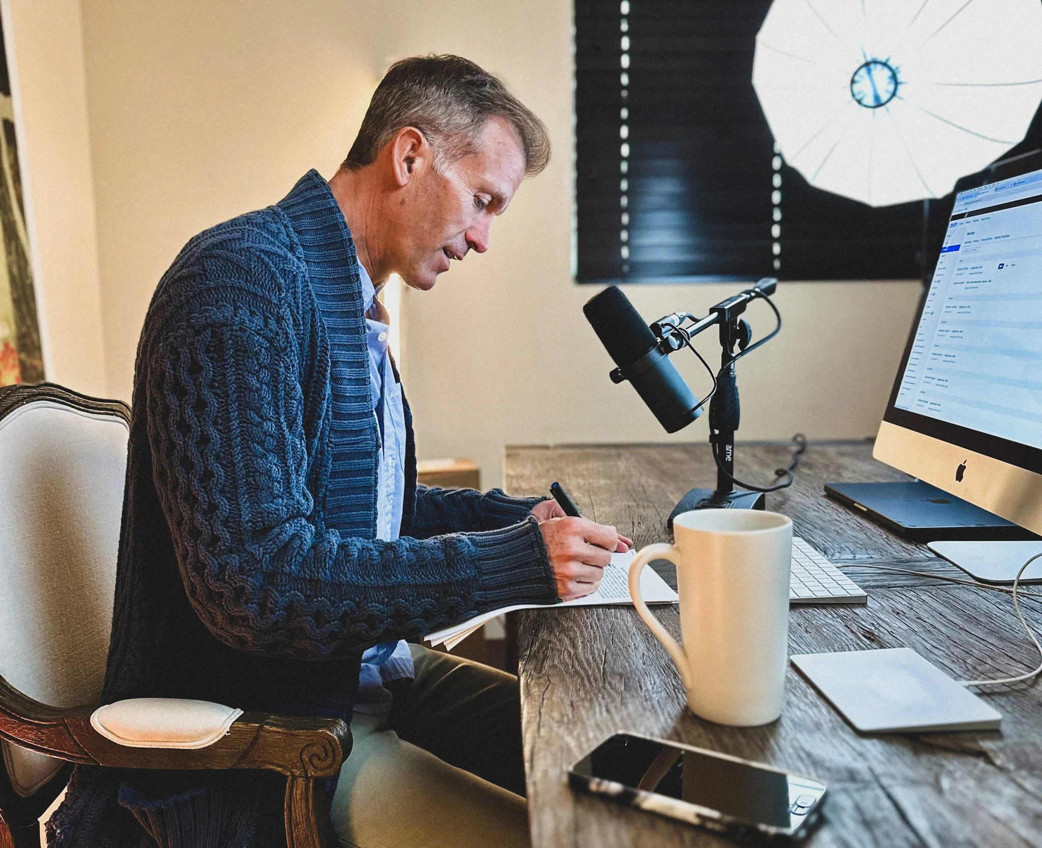 Peter Crone in his studio working