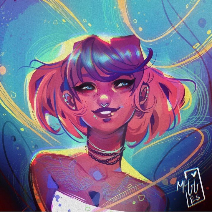 Checkout 👀 our Featured Artist of the Day! Make sure to follow and ❤️ their work! 
@meggles.art
The colors in this illustration, the movement, the VIBE!!!! All top notch :)
-
If you haven&rsquo;t already checkout our sketchbooks 📘 at illosketchbook