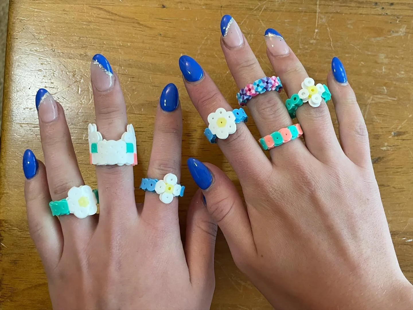 Perler bead rings are a hit with the teens! I definitely made a few for myself as well
