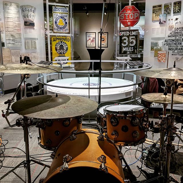 First gig in a museum I think!
Had the pleasure of backing @rickymontijo with @robbomusic this past week at the Petersen auto museum in LA

#drummerisall
#spdsx
#dw
#dopebeats
#beats
#slomusic
#centralcoast
#sanluisobispo
#muratdirilcymbals