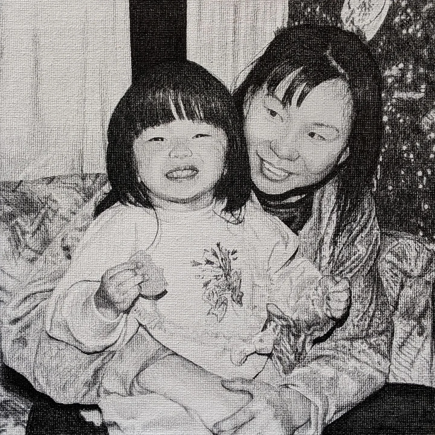 Another favorite of mine and a good one to end this series on with Mother's Day being tomorrow. &hearts;️
.
I realized while drawing this that I coincidentally have a lot of Mom &amp; Daughter portraits. Probably more than any other family theme (if 