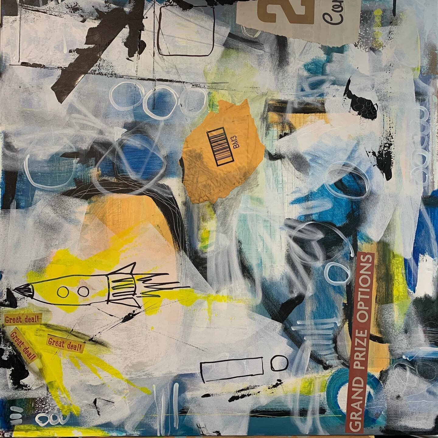 Building new layers and exploring. Who saw this coming? 😲 #paulwoodartist #abstractart #painting #mixedmedia #findingdirection #exploring #layers #wip #notwhatyouexpected #collage #artistsoninstagram #art #artist #fortlangley