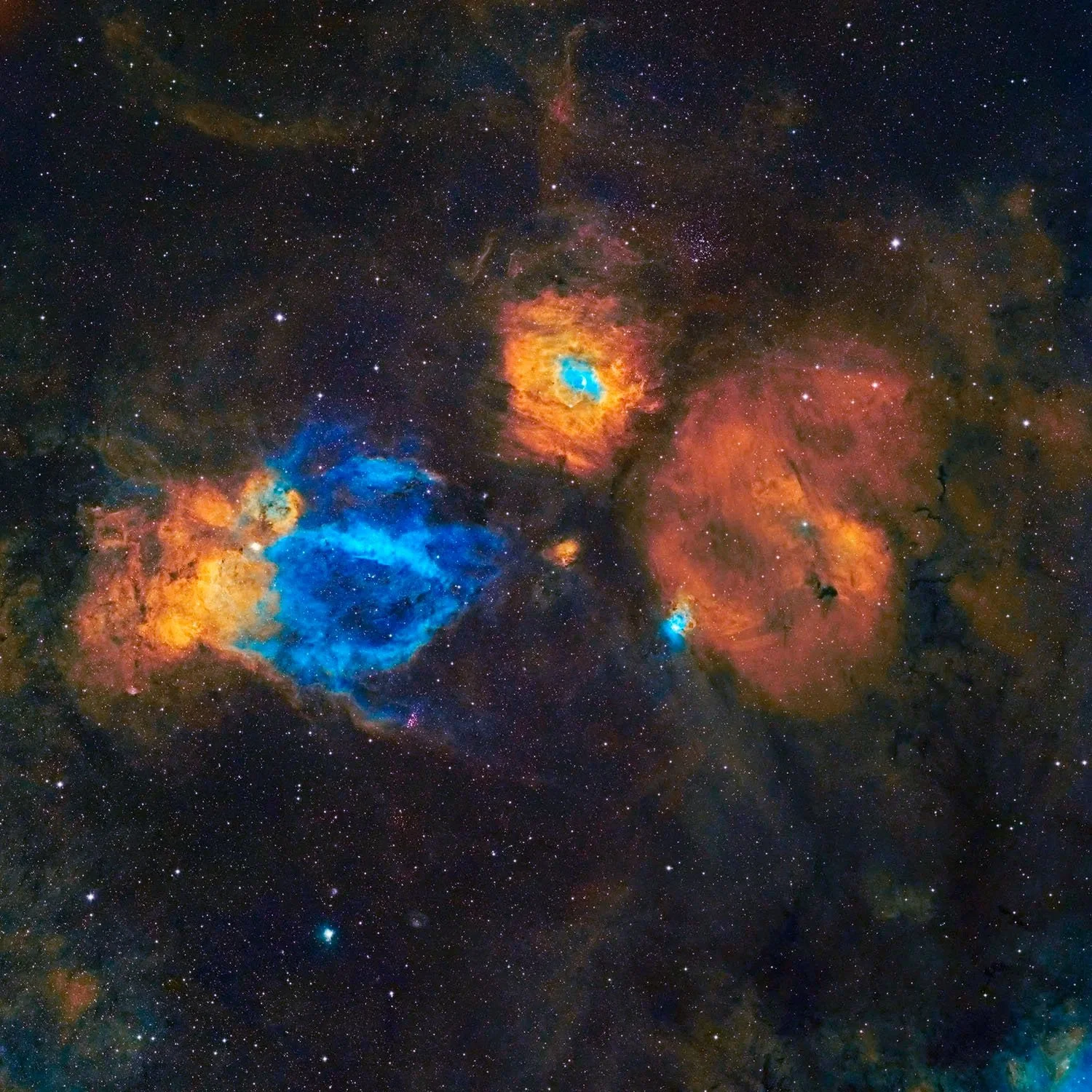 The Lobster Claw and Bubble Nebulae