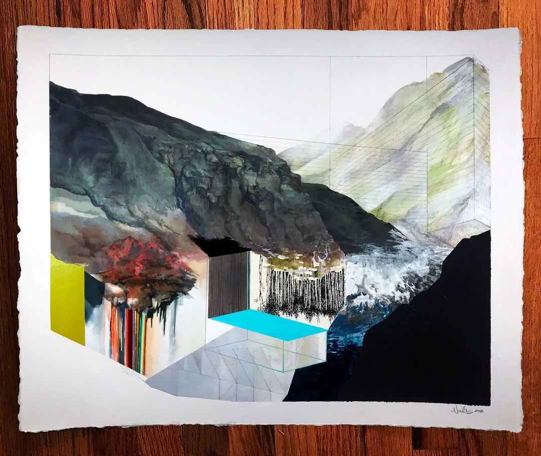 Fjöll | Abstract landscape painting of Iceland by Noelle Phares