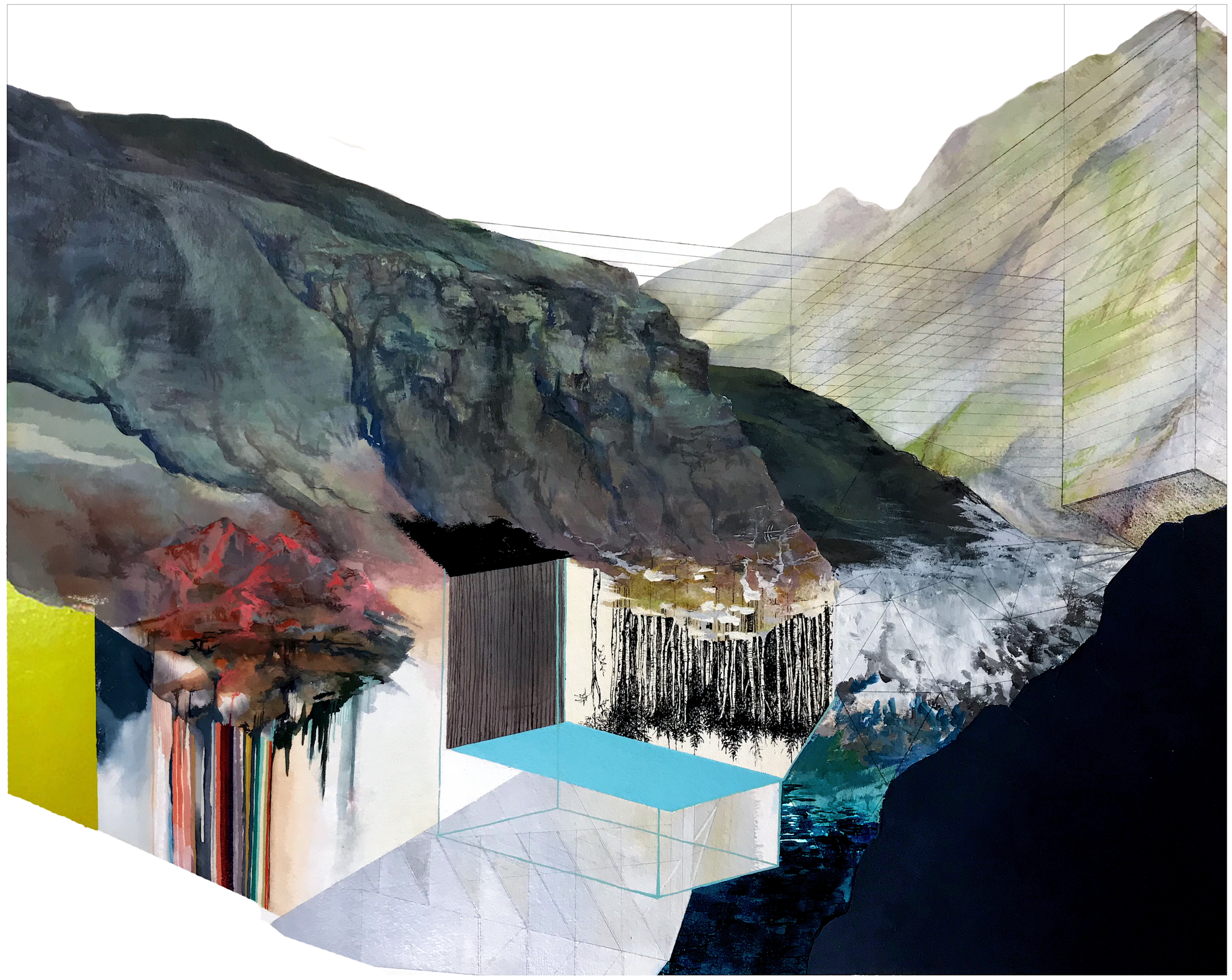 Fjöll | Abstract landscape painting of Iceland by Noelle Phares