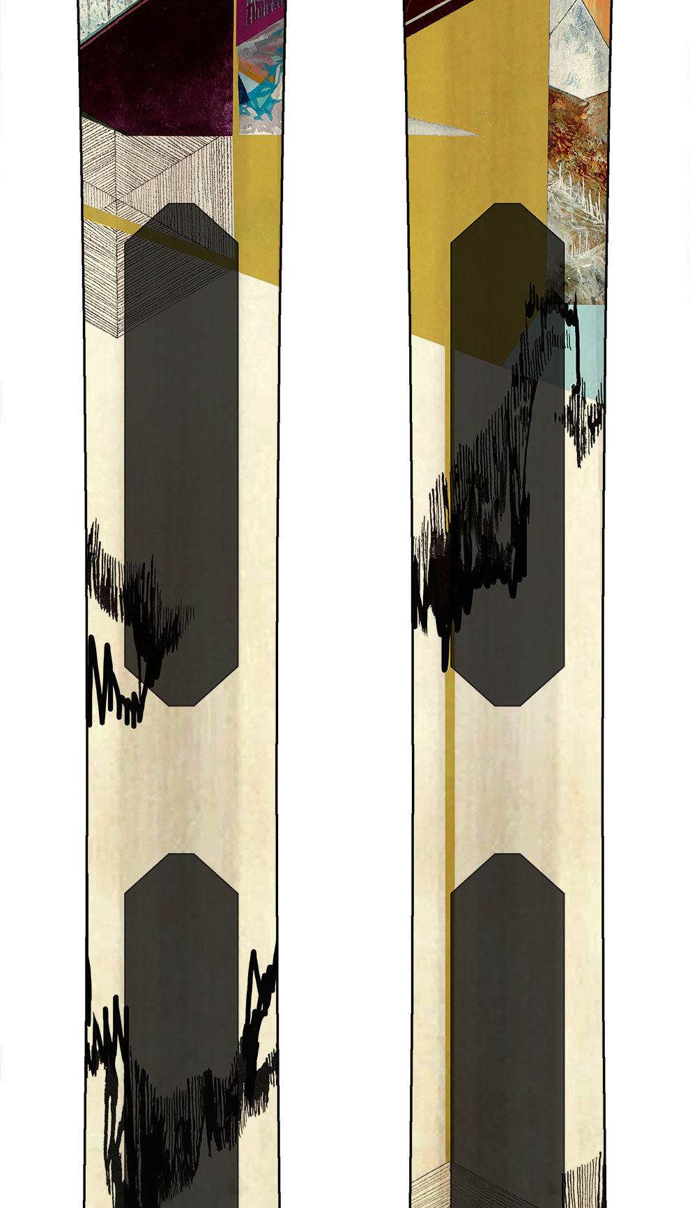 Middle - the tan sections are line-work over Meier’s hallmark exposed wooden core