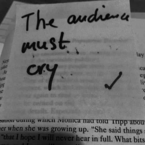 ‘The audience must cry’ was one of the notions that the actors decided to explore in ‘Loving Monica’. In telling somebody else’s story, do they have the ‘right’ to dictate the audience’s reaction?