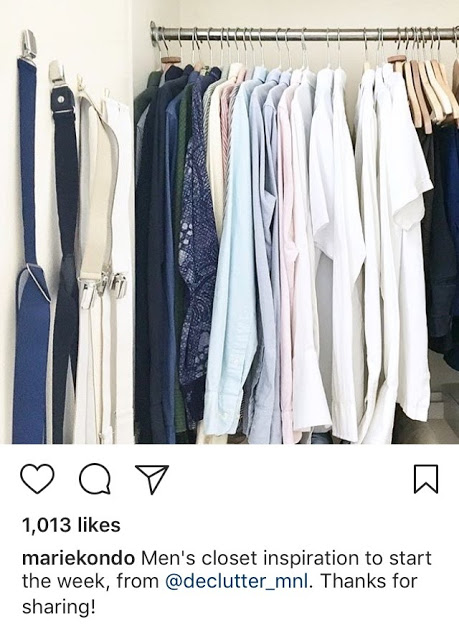 Thrilled that my hubby’s KonMari-ed closet was featured on her IG