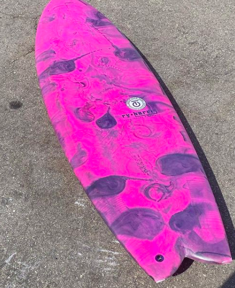 Surfboard - Polyurethane, glass fiber & metal, dark pink — Fashion