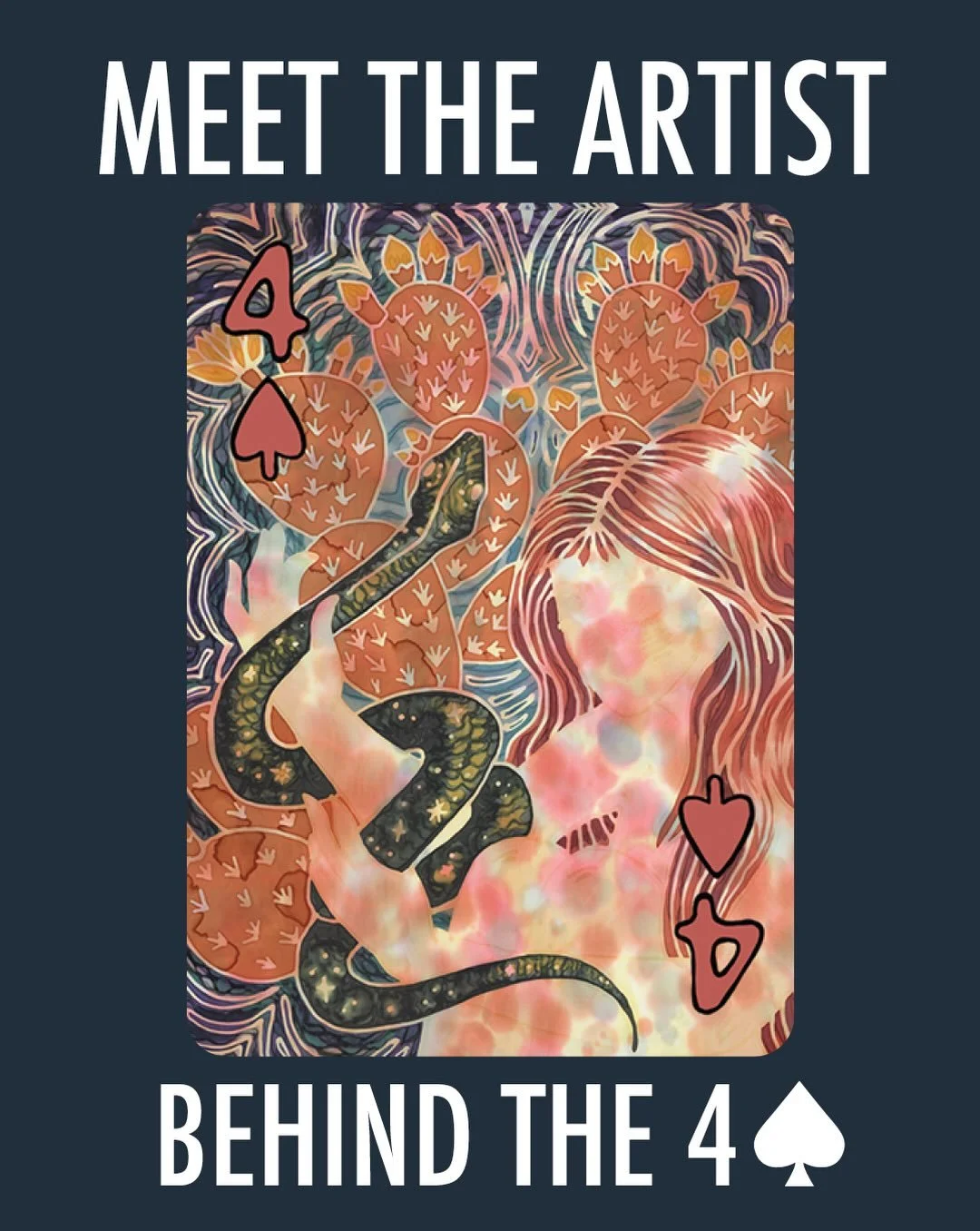 Meet the artist behind the 4&spades;️, Siri Austill. 

&ldquo;I am a licensed therapist and multimedia artist specializing in silk painting. I love working with silk because it is alive, interactive, and full of light. The dyes flow like watercolor&m