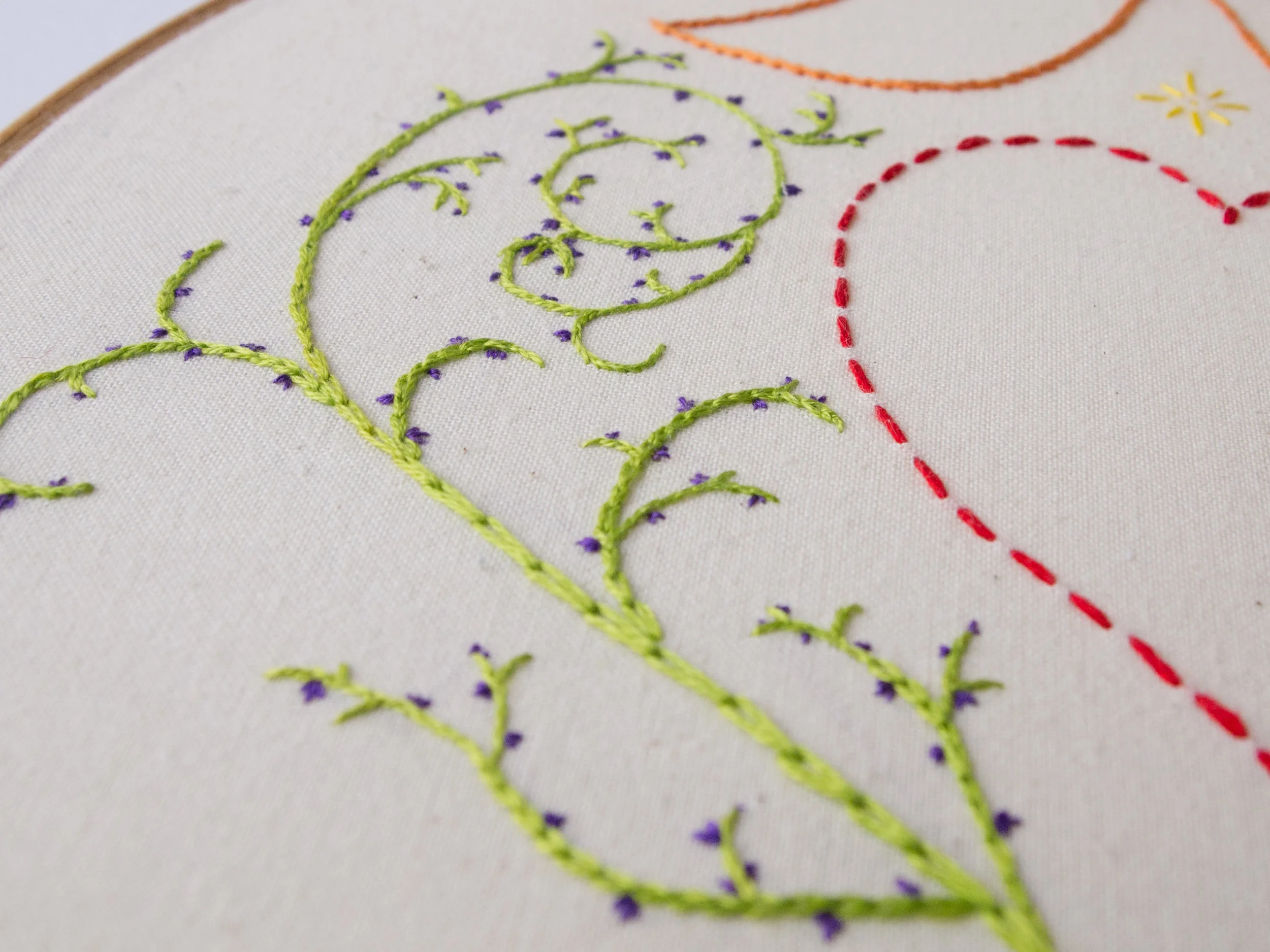 Folk Heart embroidery (detail)