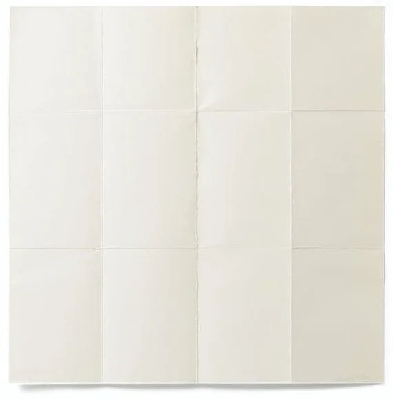 The thank-you season begins. 
As we think of our loved ones, we gather our words, first in our mind, then on paper, to express how meaningful they are to us, and our love. 

Sol LeWitt | Folded Paper 1973