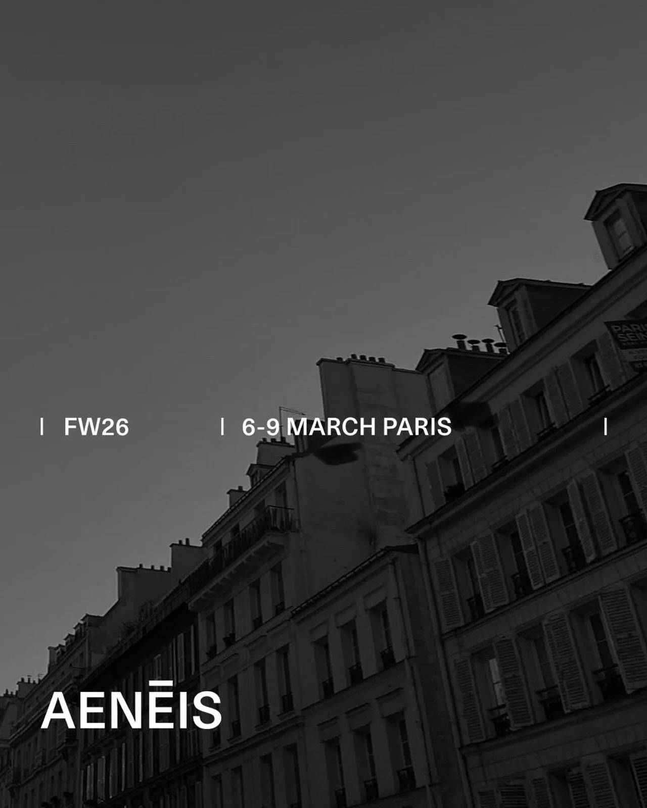 We present our FW26 collection
Premi&egrave;re Classe Paris,
Jardin des Tuileries 
Booth 185

Available for stockist only. 
For appointments sales@aeneis.co