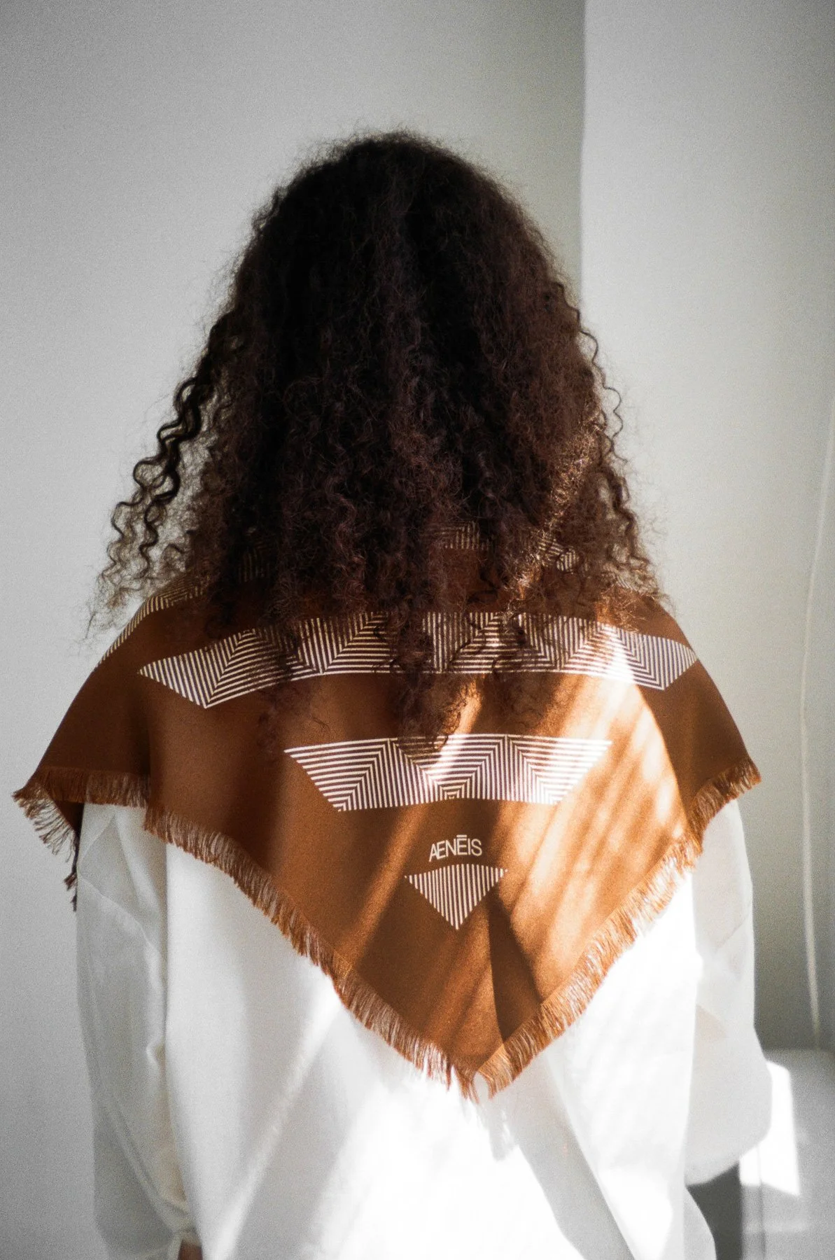 GEOMETRIC MIRAGE SILK SCARF CHOCOLATE_2.jpg