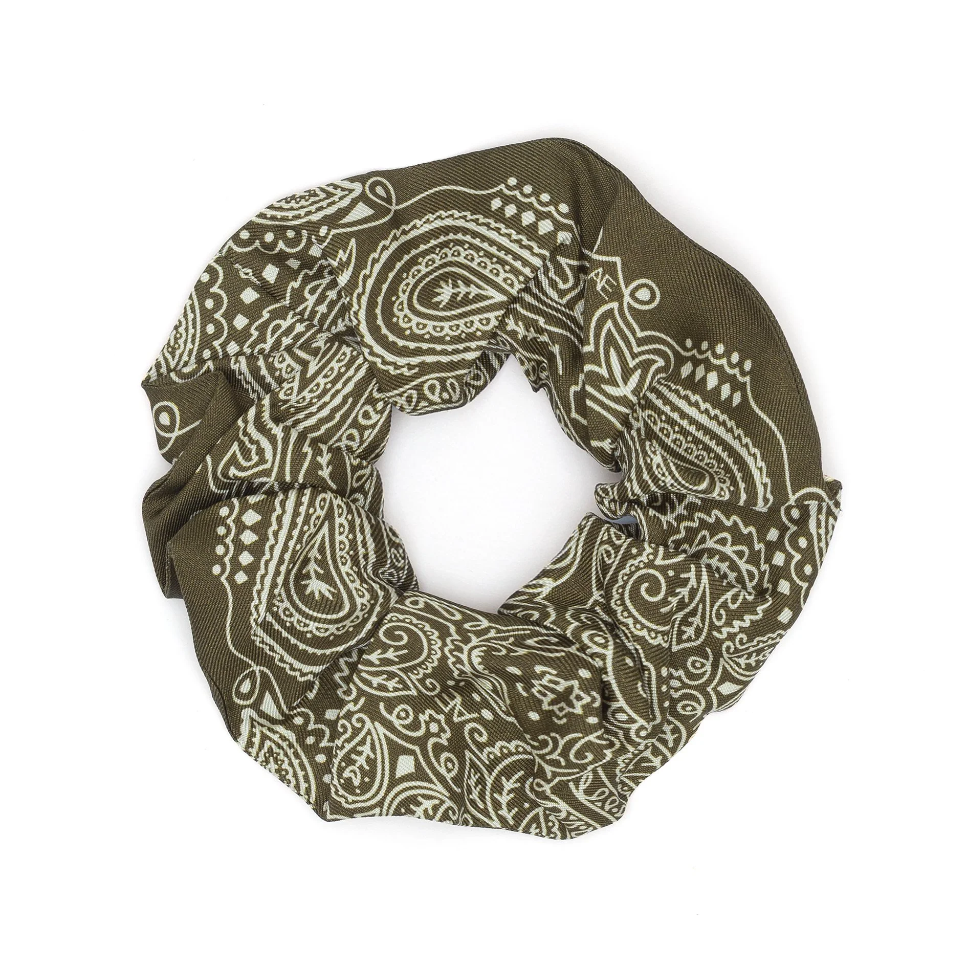 Minimal Bandana silk scrunchie | 2 x  Dusty Green