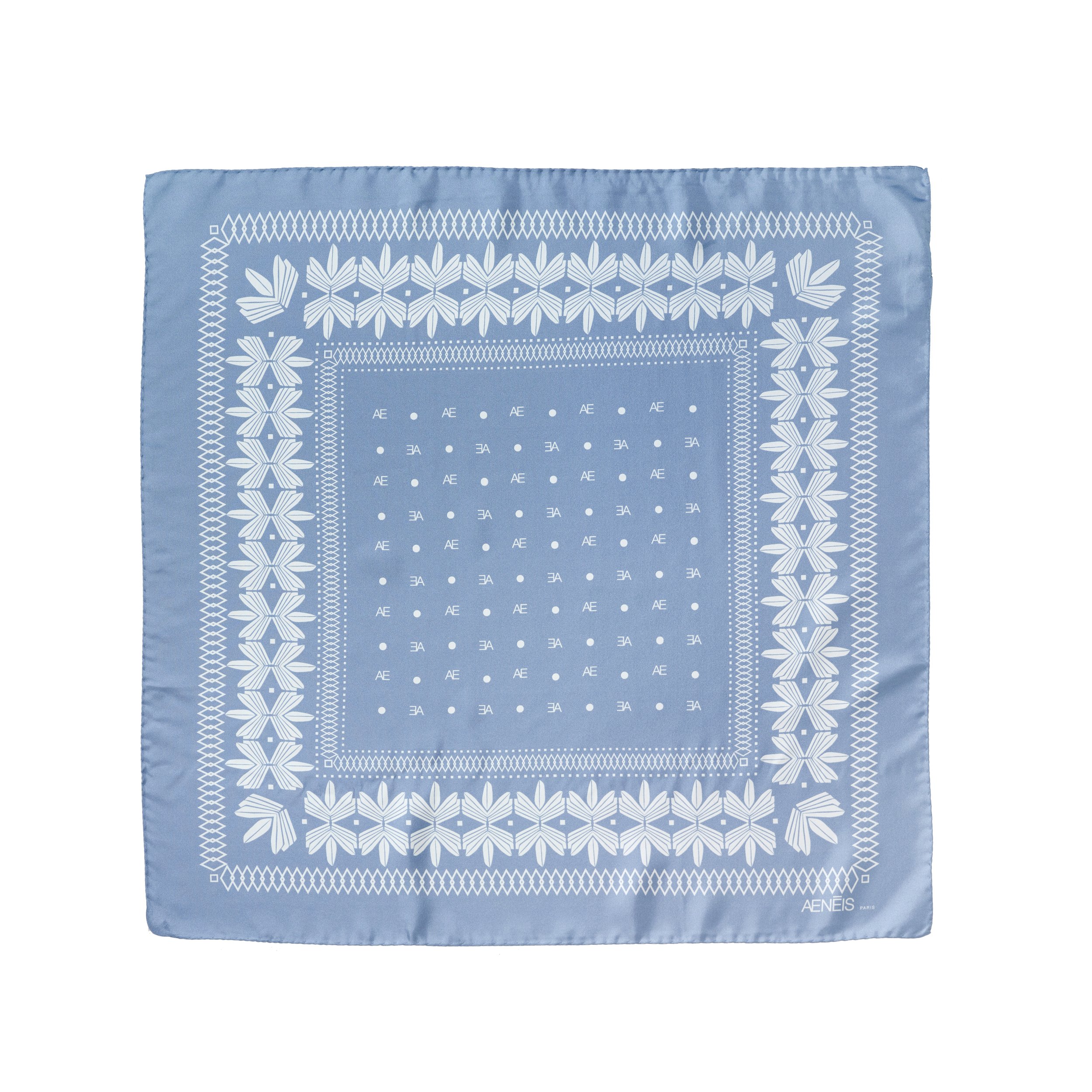 AE Bandana Silk Scarf  | Dusty blue 68cm