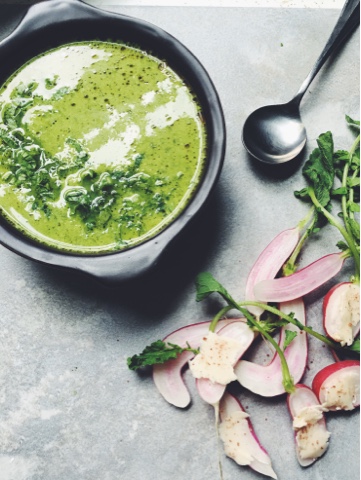 Radish Greens Soup from Slow Club Cookery