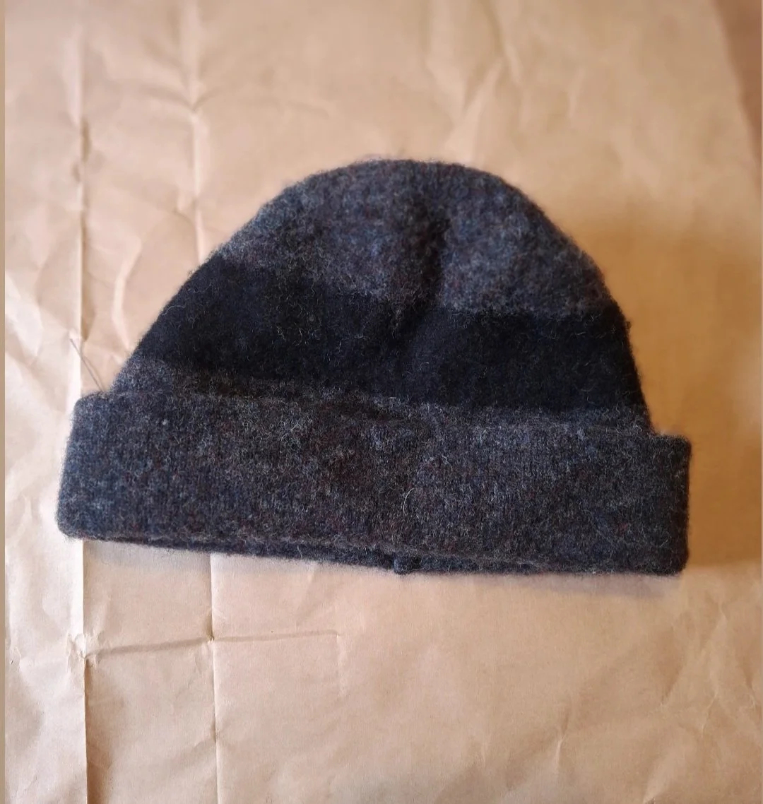 Stripe Hat - Grey + Black