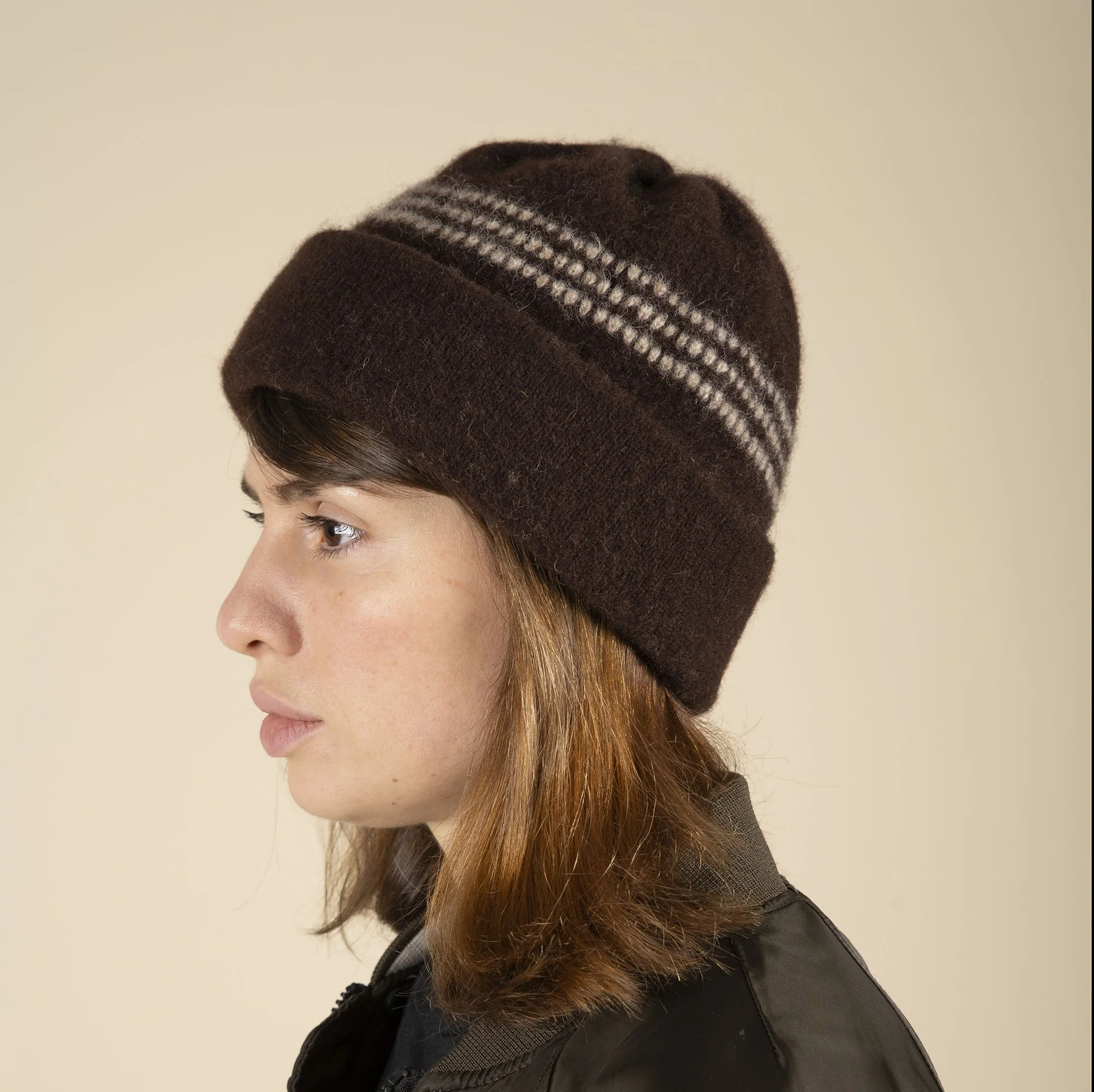 Trippple dott hat - brown and sand.jpg