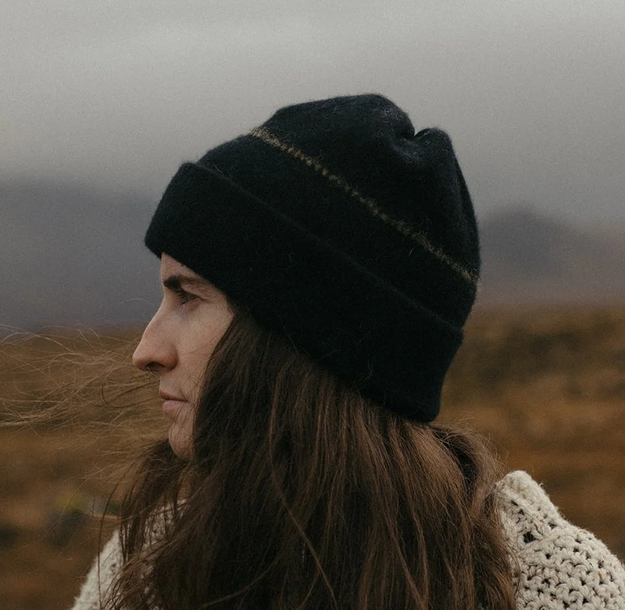 Single Dot Hat - Black + Asparagus