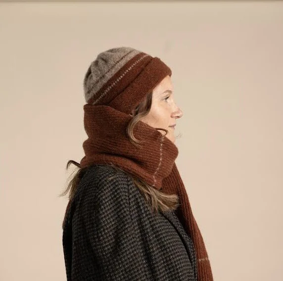 Double Dott Hat - Rust + Sand