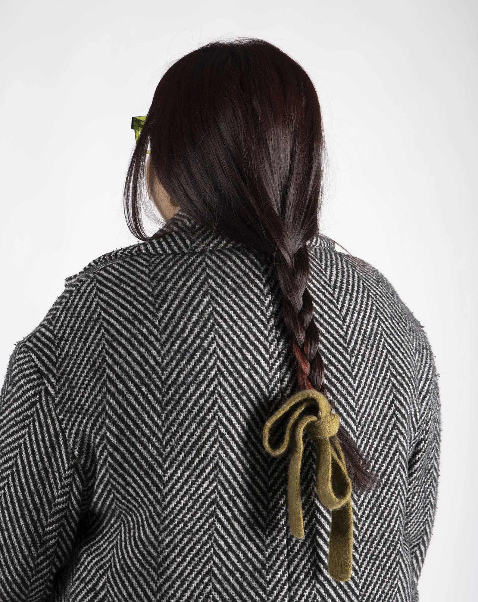Knitted Hair Ribbon - Asparagus