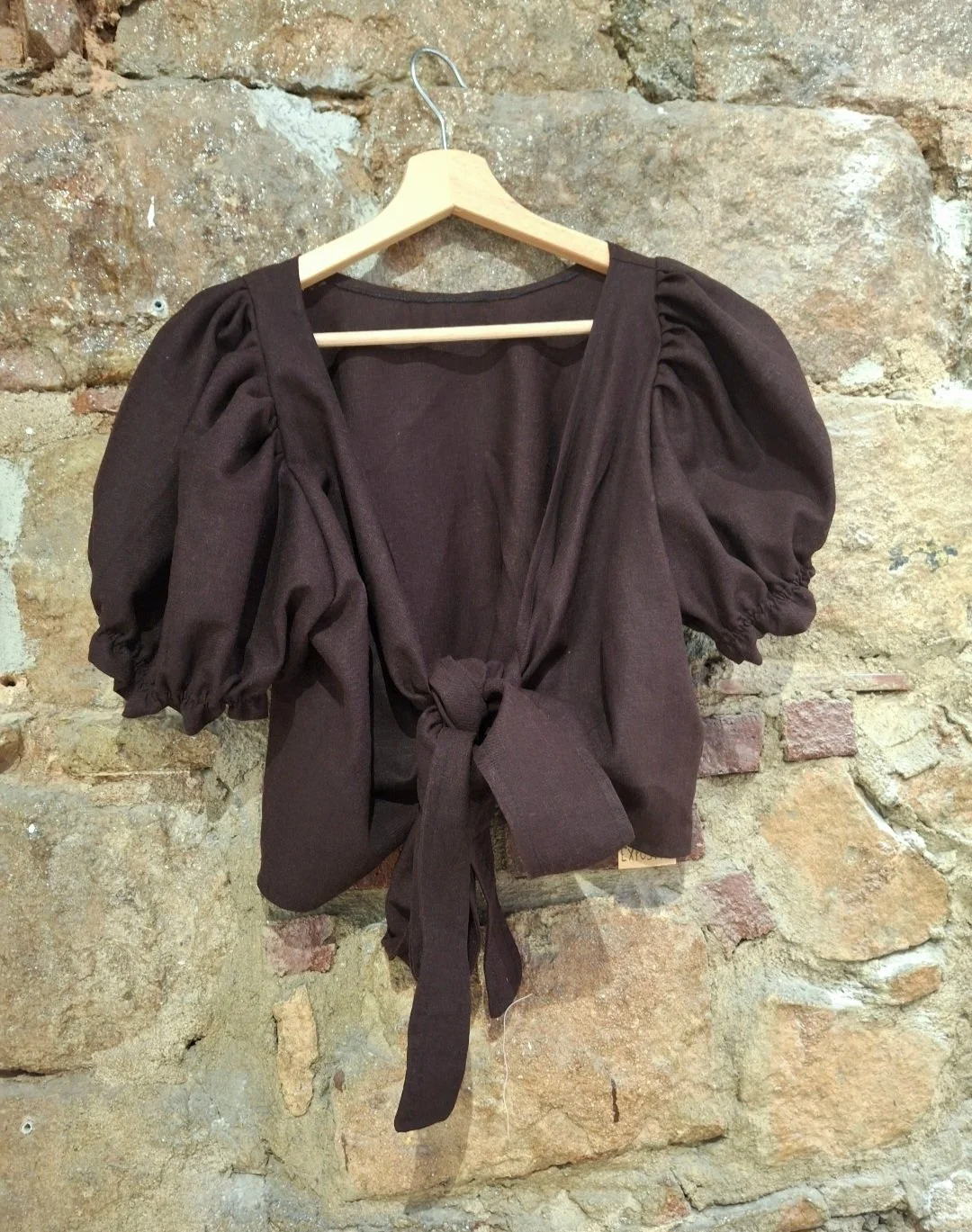 Reversible Linen Wrap + Tie Top. Size S/M