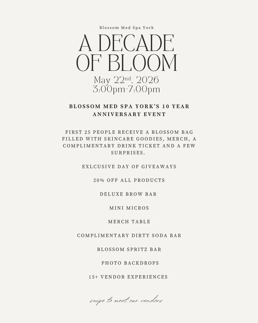 | A Decade of Bloom |

We&rsquo;re turning 10!! 🥂

A decade of YOU trusting us, growing with us, and being part of our story. We wouldn&rsquo;t be here without this community. Let&rsquo;s celebrate together on Friday, May 22nd from 3-7pm! ✨

📞 717.