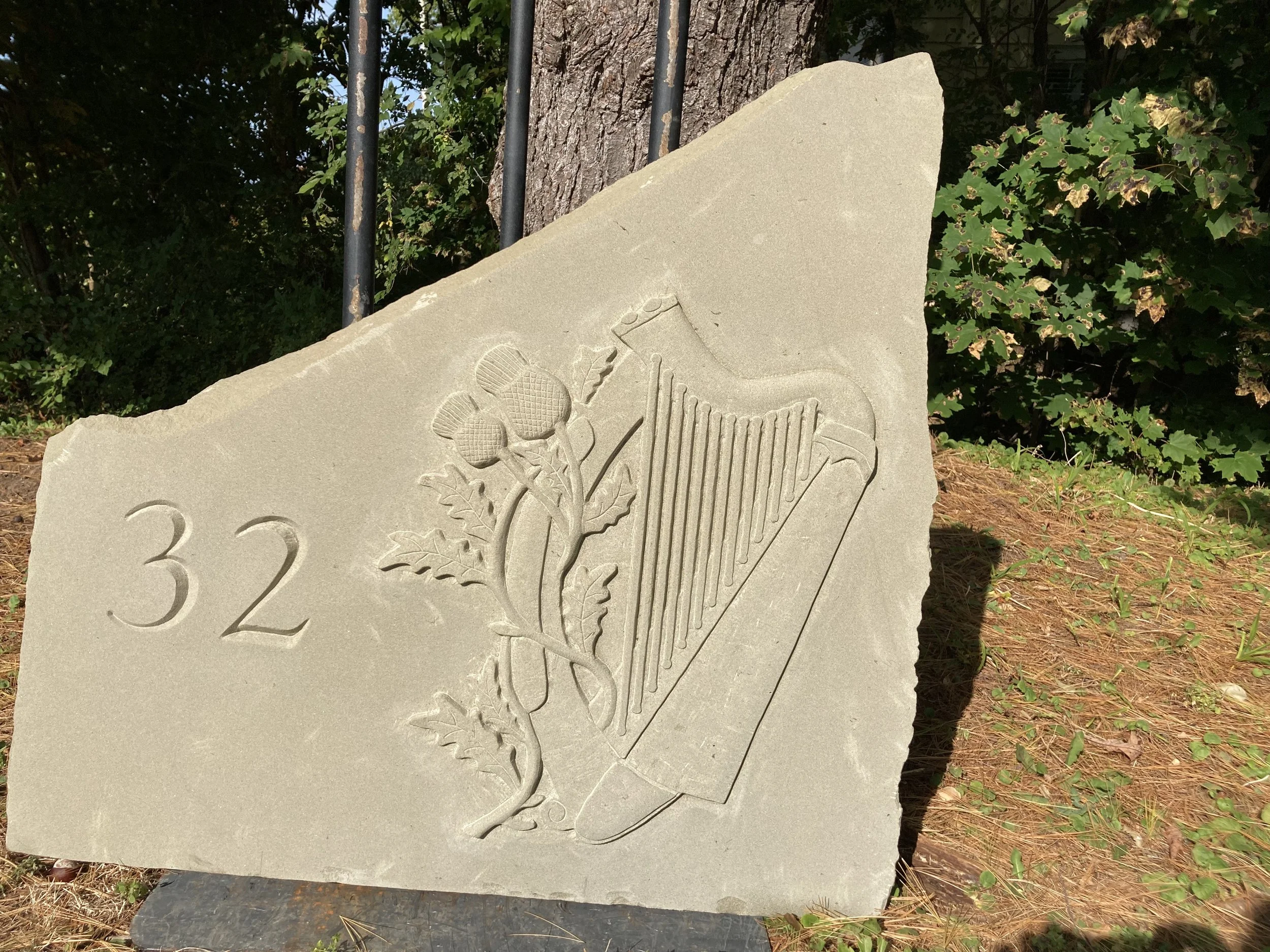 Irish Celtic Harp with Civic Address