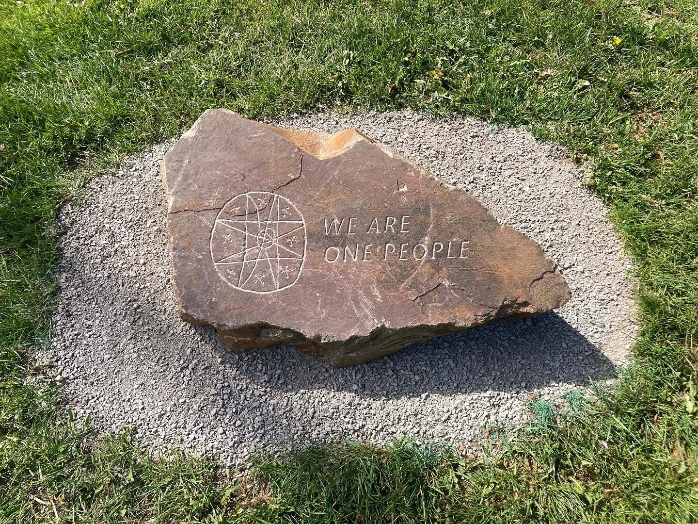 Reconciliation Stone - installed in Town Clock Park beneath tree planted in memory of all the residential school children who did not come home