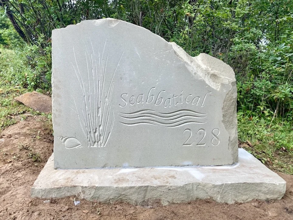 Driveway marker for a seaside home