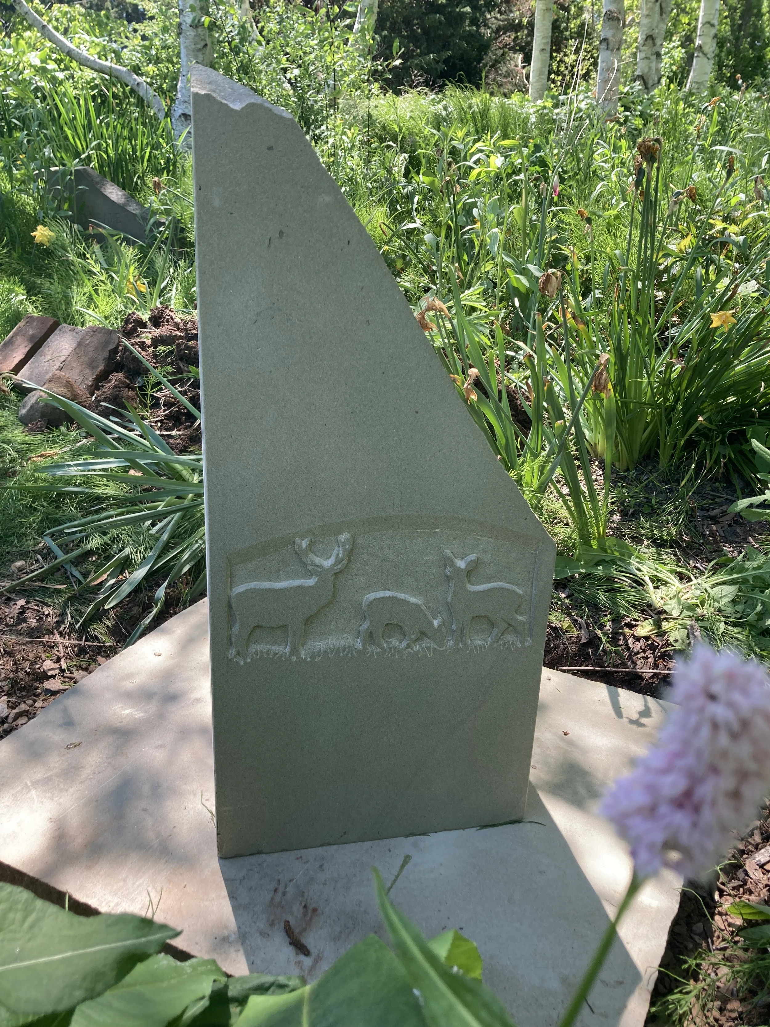  Memorial stone in client's garden 