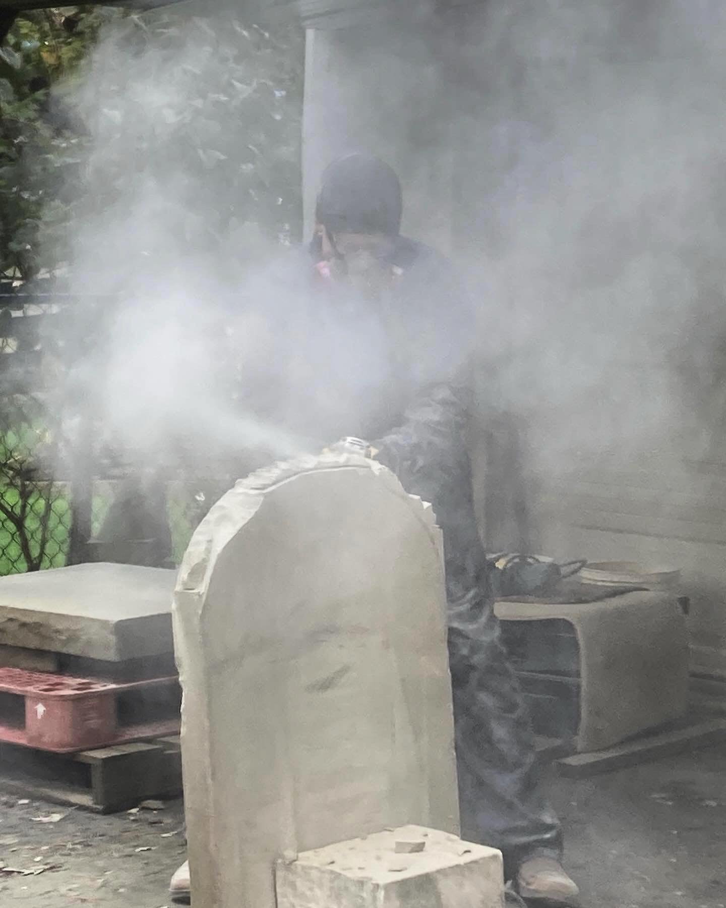 Saying goodbye to my studio and home in Wolfville, moving to Mahone Bay on the south shore of Nova Scotia. Looking forward to setting up a new studio and working in a new locale.  #stonestudio #moving #stonecarver #ppe #silica #headstone #gardensculp