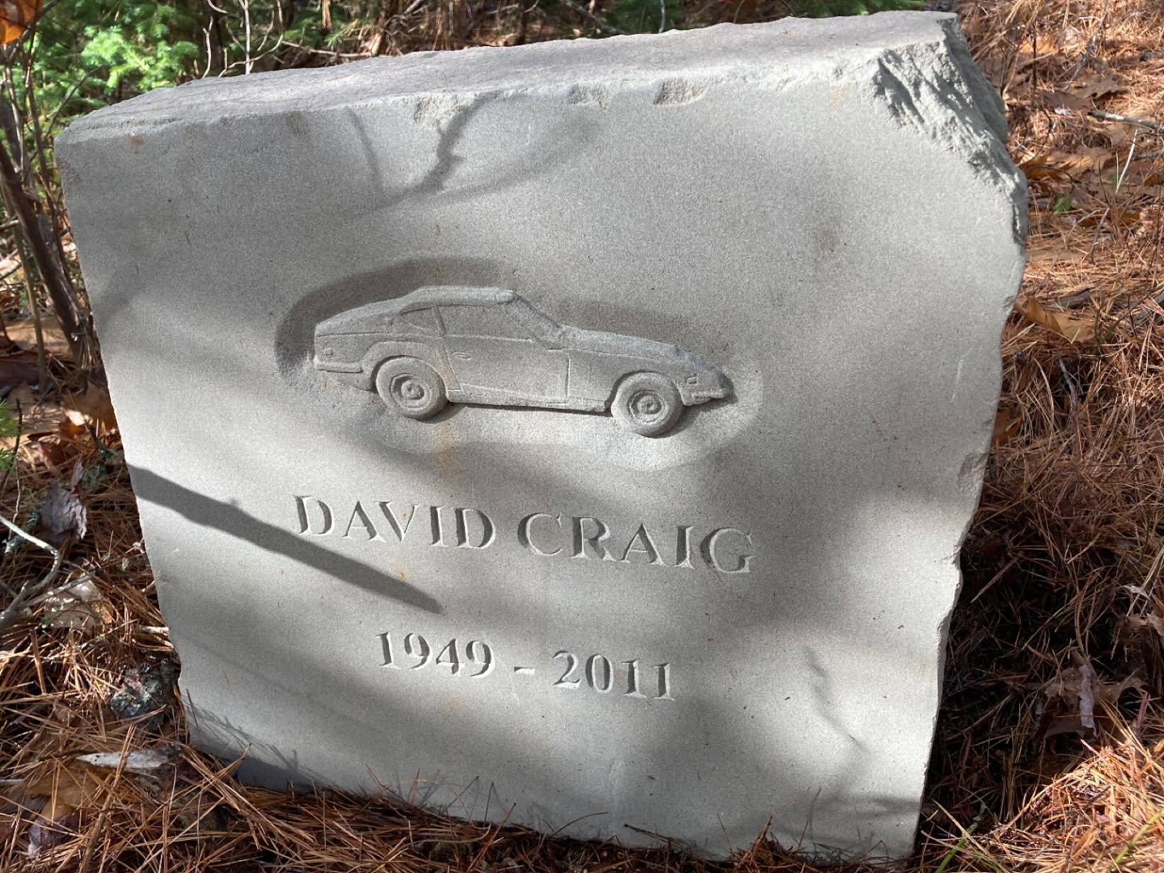 Placed this memorial stone to my brother today where a portion of his ashes were buried some years ago at our family cottage, one of his favourite places to be. The car is the original Datsun 240Z which he purchased when I was sixteen. Brilliant oran