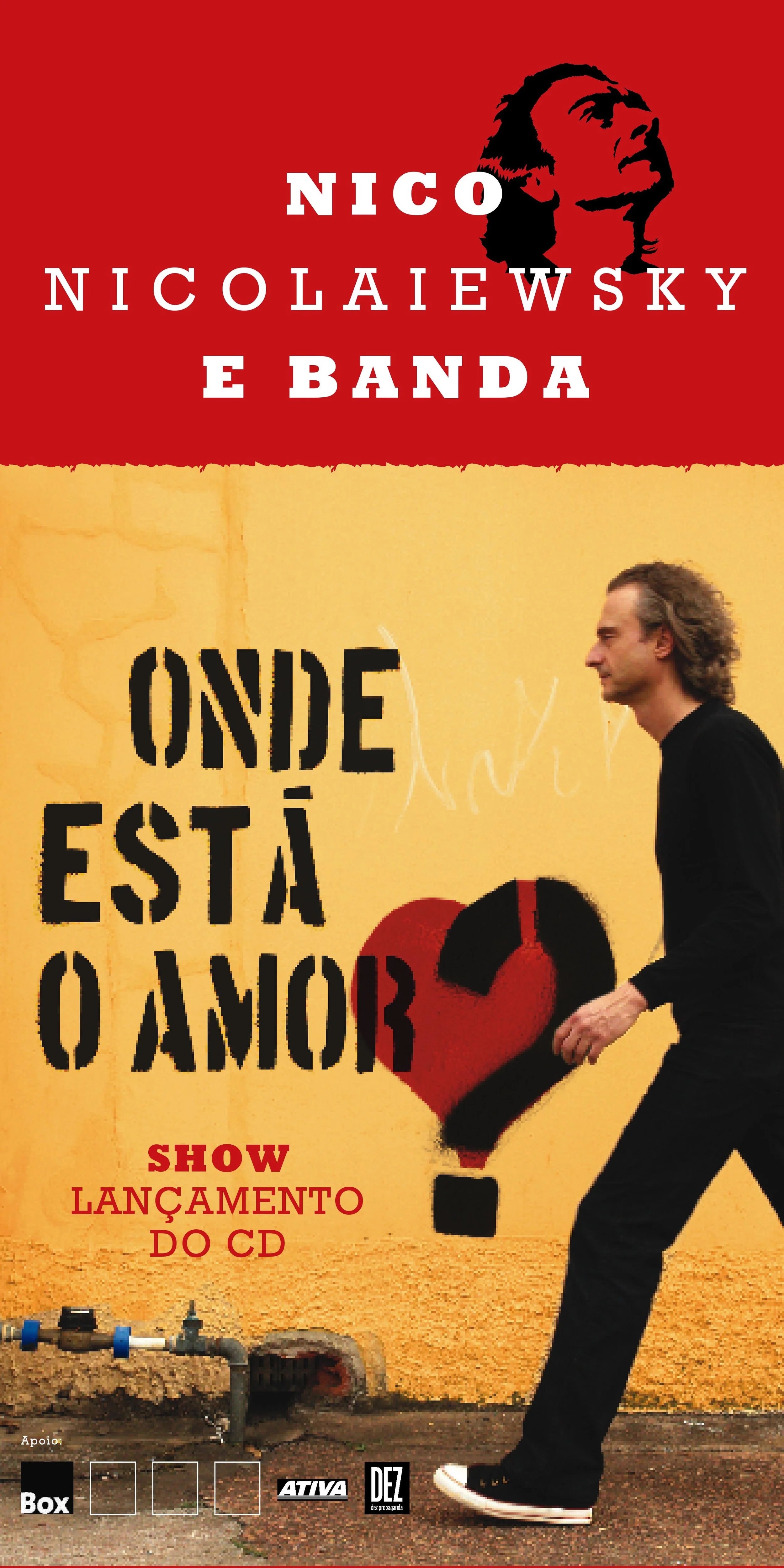 "Onde Está o Amor?" pra mim é quase um álbum-conceito, um disco romântico, de um romantismo de tiozinho, de adolescente, de adulto, sério e cínico ao mesmo tempo. Algumas músicas eram composições mais antigas, o que explica alguma coisa, mas não tudo. Pra entender mesmo, vocês precisavam ver o Nico no estúdio. Seus takes de voz eram incríveis, tinham uma paixão e uma doçura tão sinceras como raras vezes vi. A gente mudava o tom radicalmente pra experimentar, e ele continuava "dentro da música", obedecendo ao que o novo tom ditava, apontando pra uma emoção que estava até então escondida na composição. E a TV ali no canto, passando o jogo. Peça rara, que saudade. O amor está em suas músicas, Nico. (John Ulhoa)