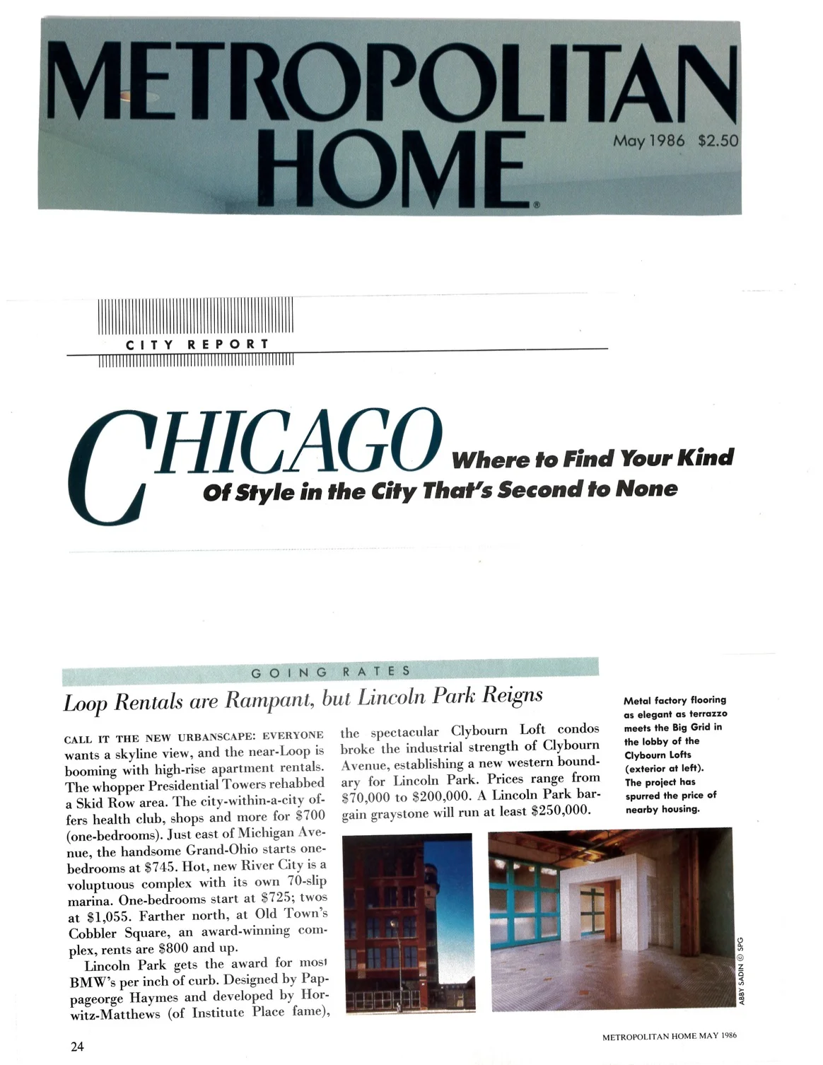 Metropolitan Home, 1986