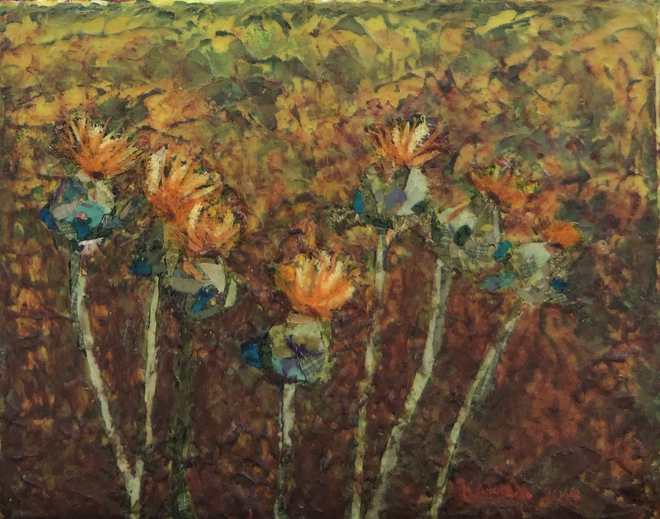 Seven Safflower Stems