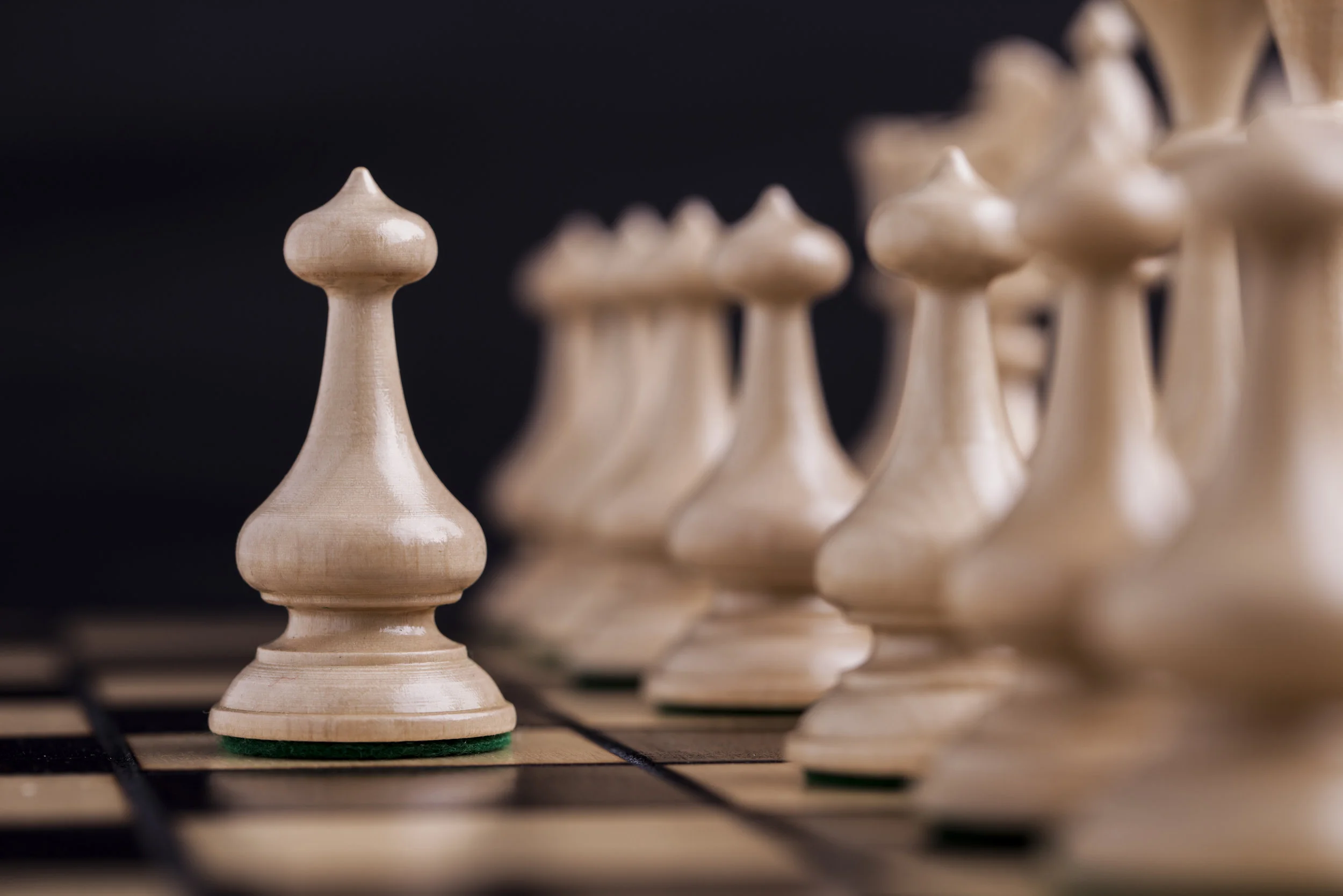 Chess pieces showing the competition, in business and game