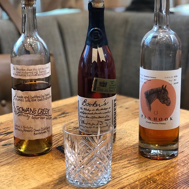 Every night at our bar is a, โchoose your own adventure!โ ๐ฅ TONIGHT! Three Hot Bourbons (best with ice or water according to our top bartender Katie.) ROWANโS CREEK: Oak with smoke. BOOKERโS: A classic, you know it, it knows you. PINHOOK: - Young. Dashing. #bourbon #hotice #icehot