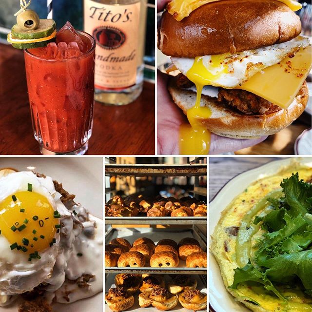 Brunch is the most important meal you can eat today! How else will you have the energy to party tonight? ๐ฝ๐ฅ๐ณ๐๐ฅ๐ฅ #brunch #bloodymary #chickenlittle #smotheredcoveredhashbrowns #pastrybasket #frittata {Smothered & Covered ๐ธ: @mostlybostonfood}