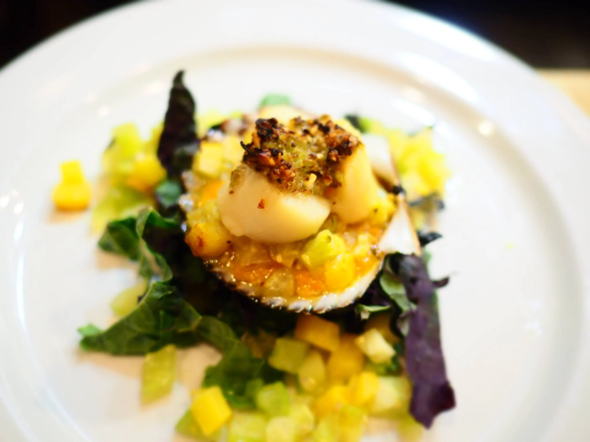 Roasted scallops with almond cauliflower gratin. Photo provided by L'Etoile Du Nord.