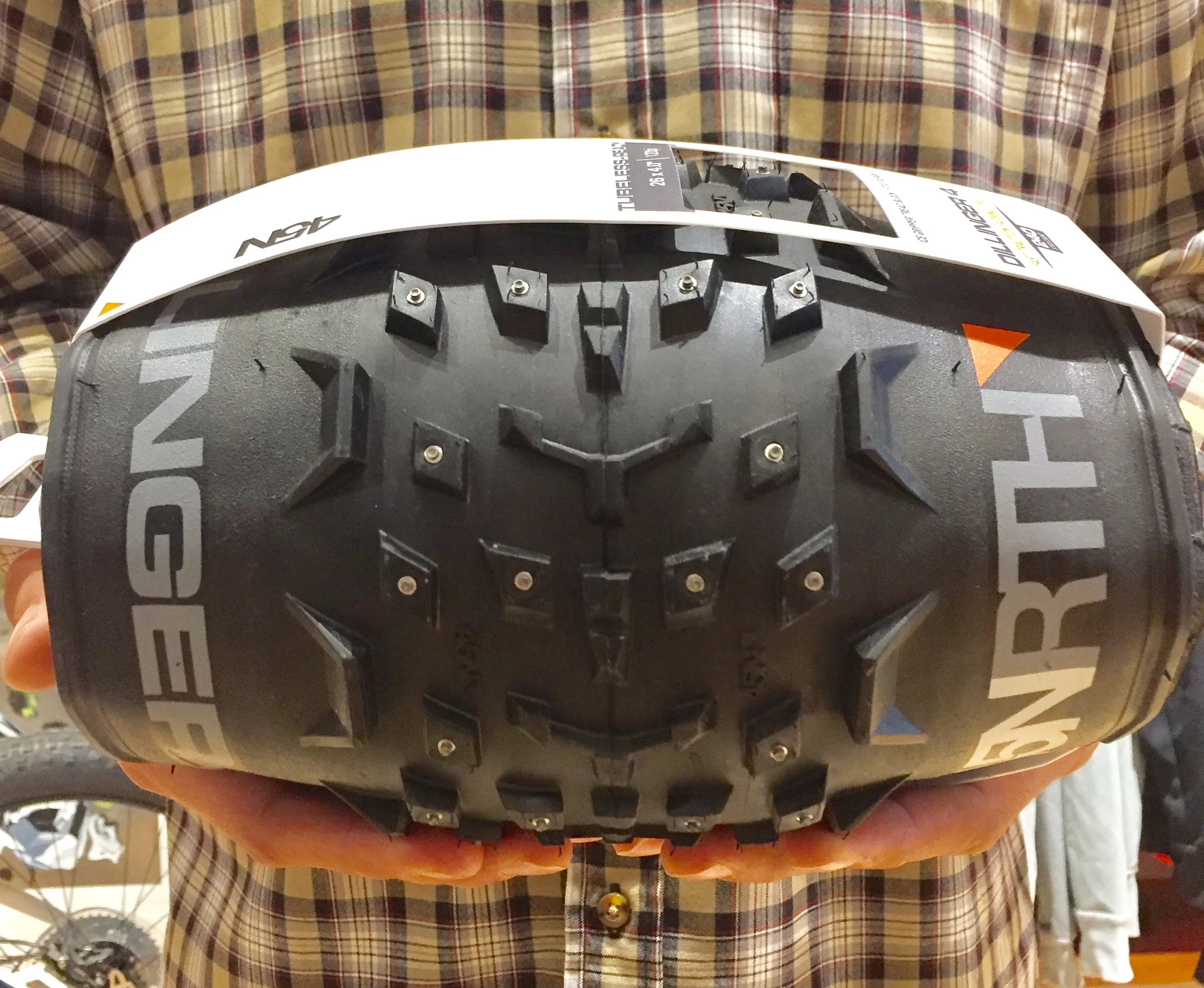 Studded tires will help you keep the rubber side down.