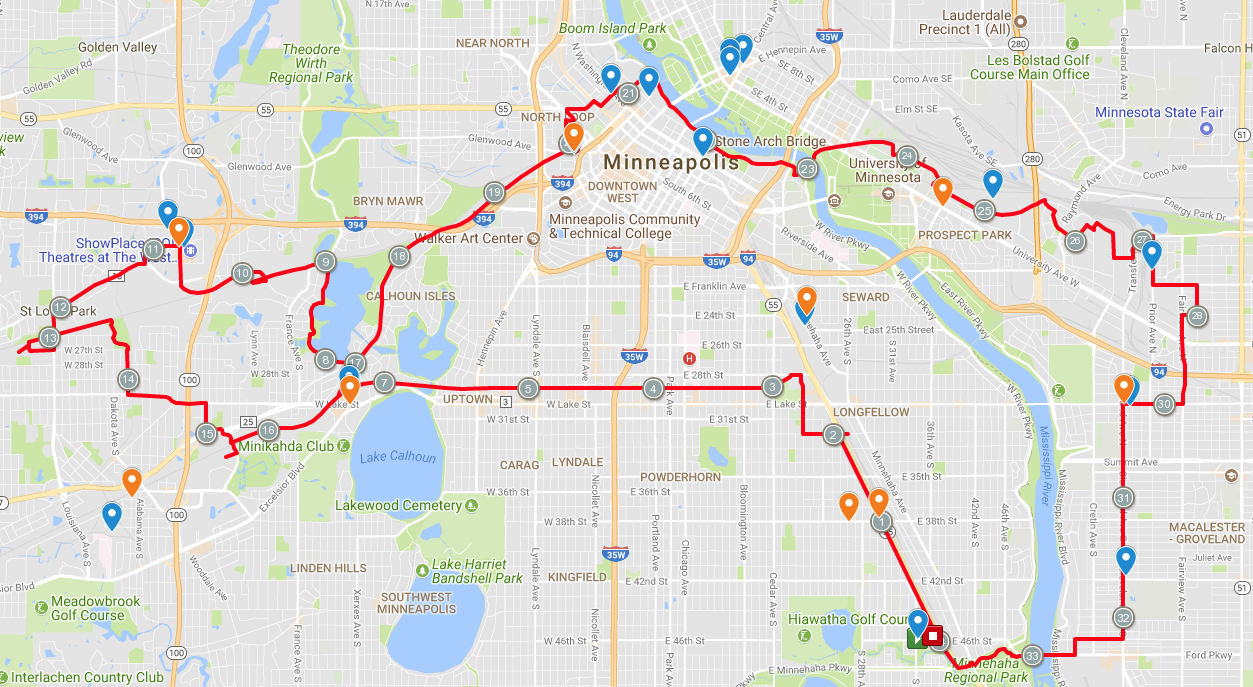 T ake a look at our Google Map to go in-depth on our Tour De-Licious. Both dining and transit stops are highlighted.