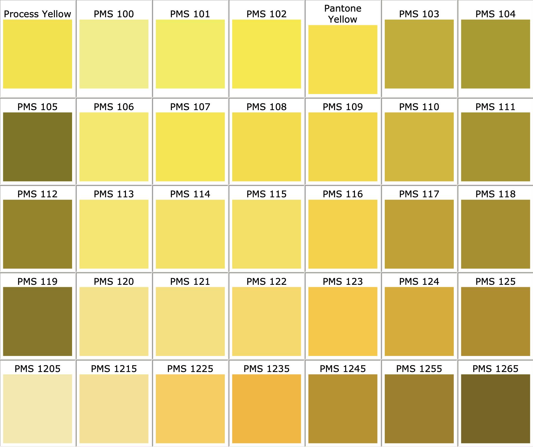 Pantone Color Chart — Csi