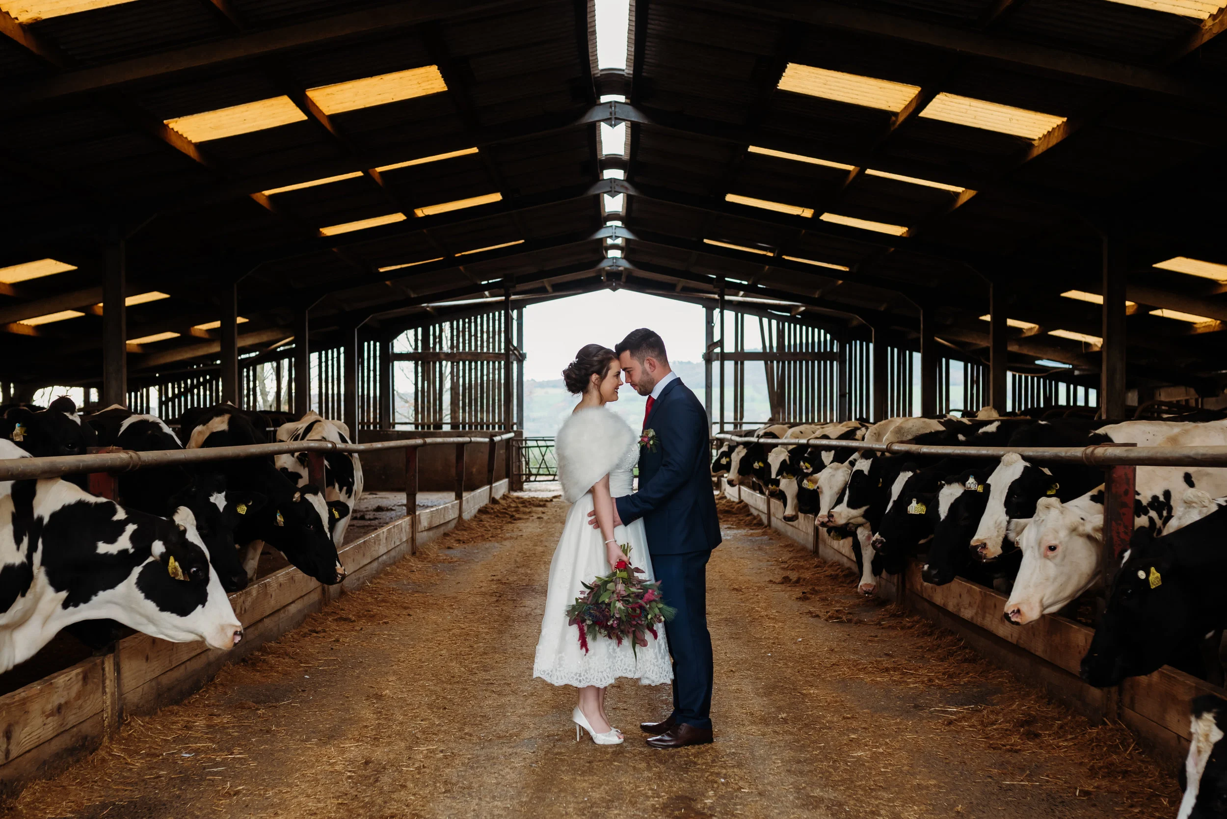 Bashall Barn wedding - cow shed