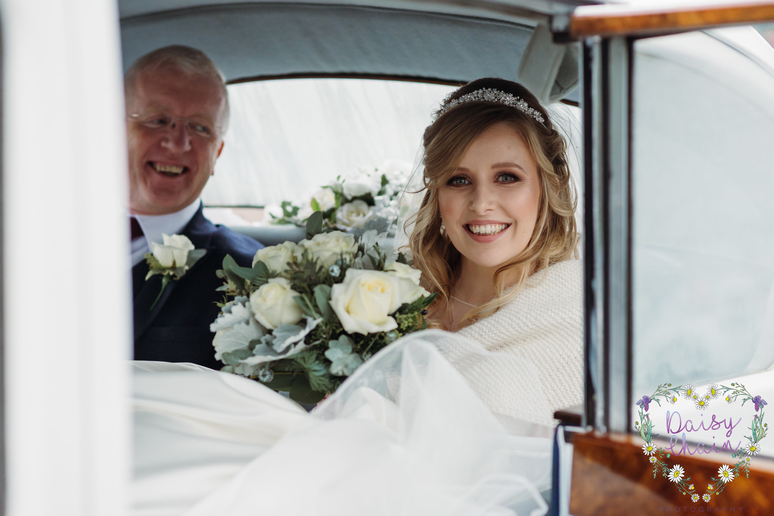 Bride arriving at the church
