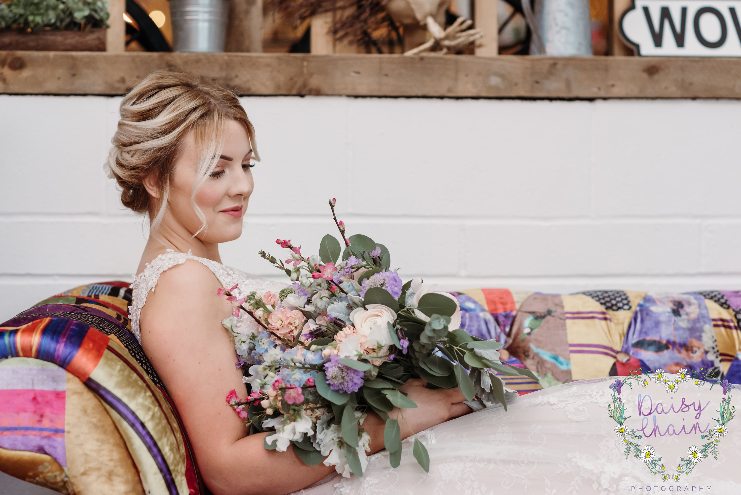 rustic wedding bouquet - lancashire