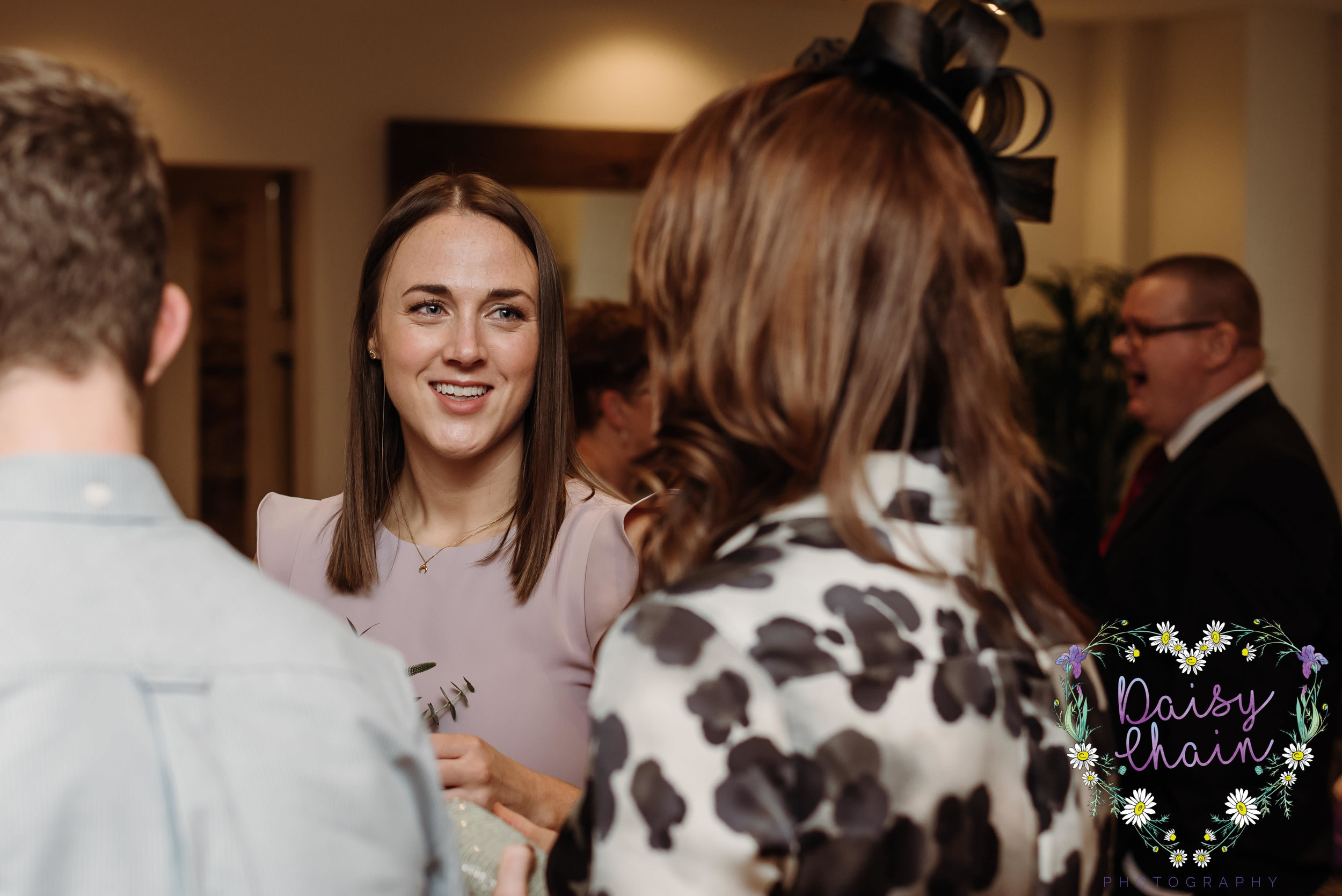 chatting wedding guests