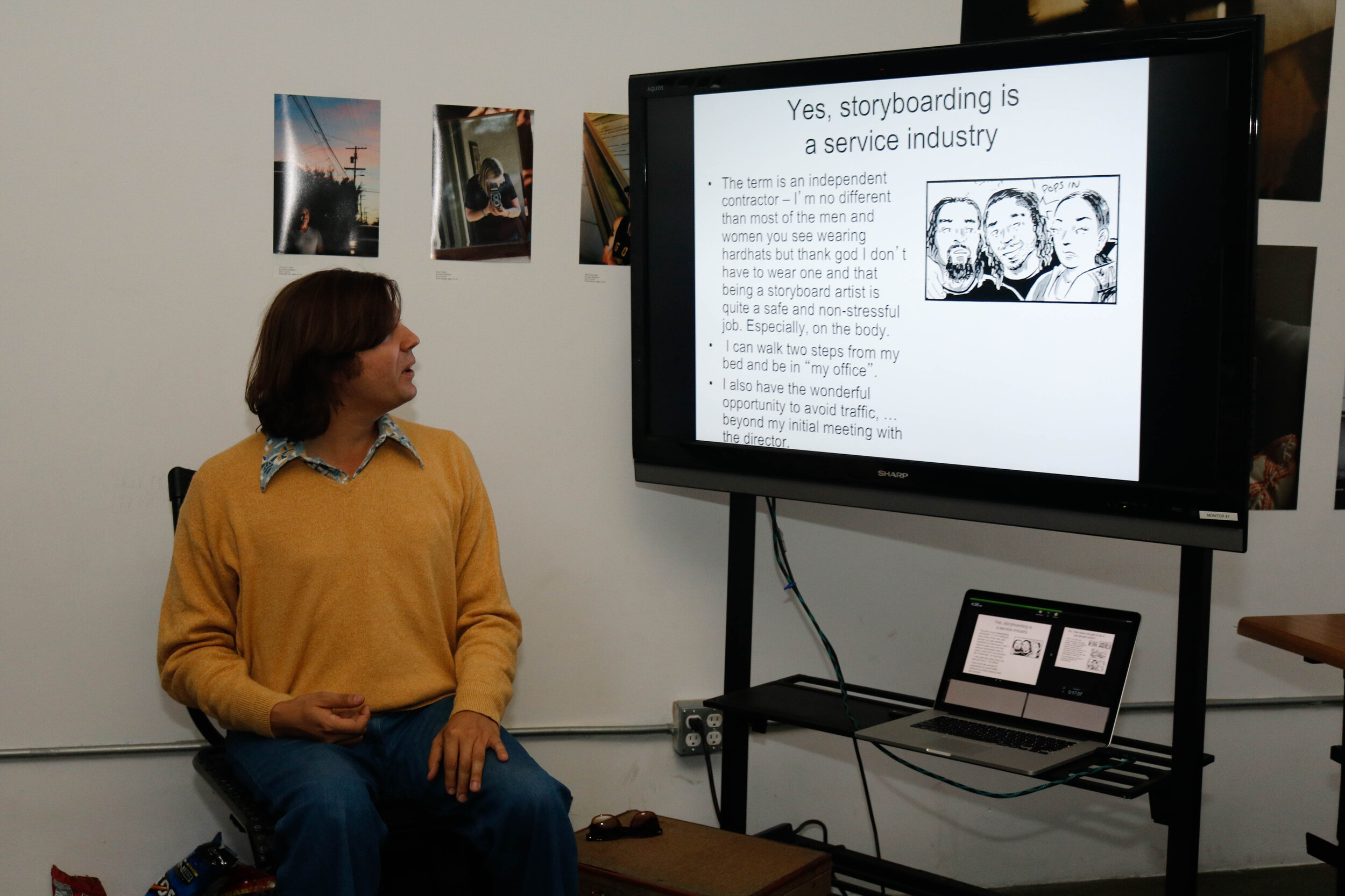 Artist Mike Jasorka discussing how VA's sequential arts program can lead careers in storyboarding. (Copy)